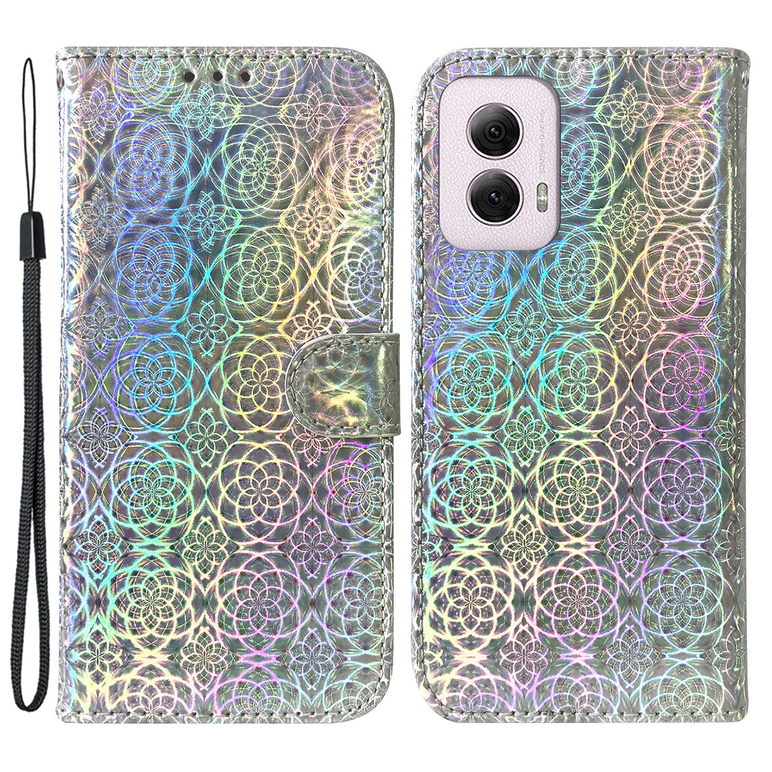 For Motorola Moto G Power (2024) Case with Card Slots Wrist Strap PU Leather Dazzling Flower Phone Cover For Motorola Moto G Power (2024) Case with Card Slots Wrist Strap PU Leather Dazzling Flower Phone Cover